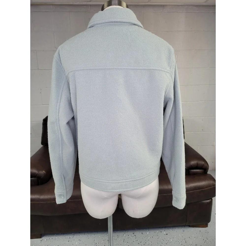 Antrophologie Fleece jacket size L Boxi Shacket sage green color - Picture 5 of 13